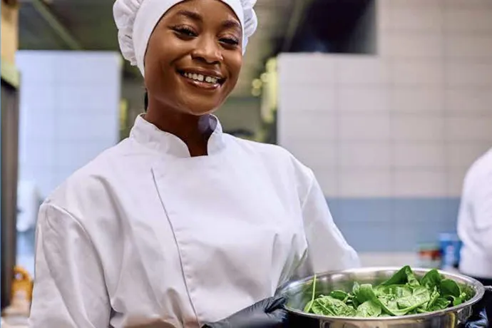 chef with salad